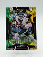 2025 Panini Select JUSTIN FIELDS Green & Yellow Shock Prizm #75 New York Jets