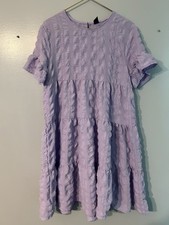 Shein Purple Lavender Babydoll Dress Flutter Sleeves Women’s Sz Small