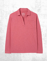 Women’s Fat Face Jersey Shirt Collared Long Sleeve Paige Cotton Pink