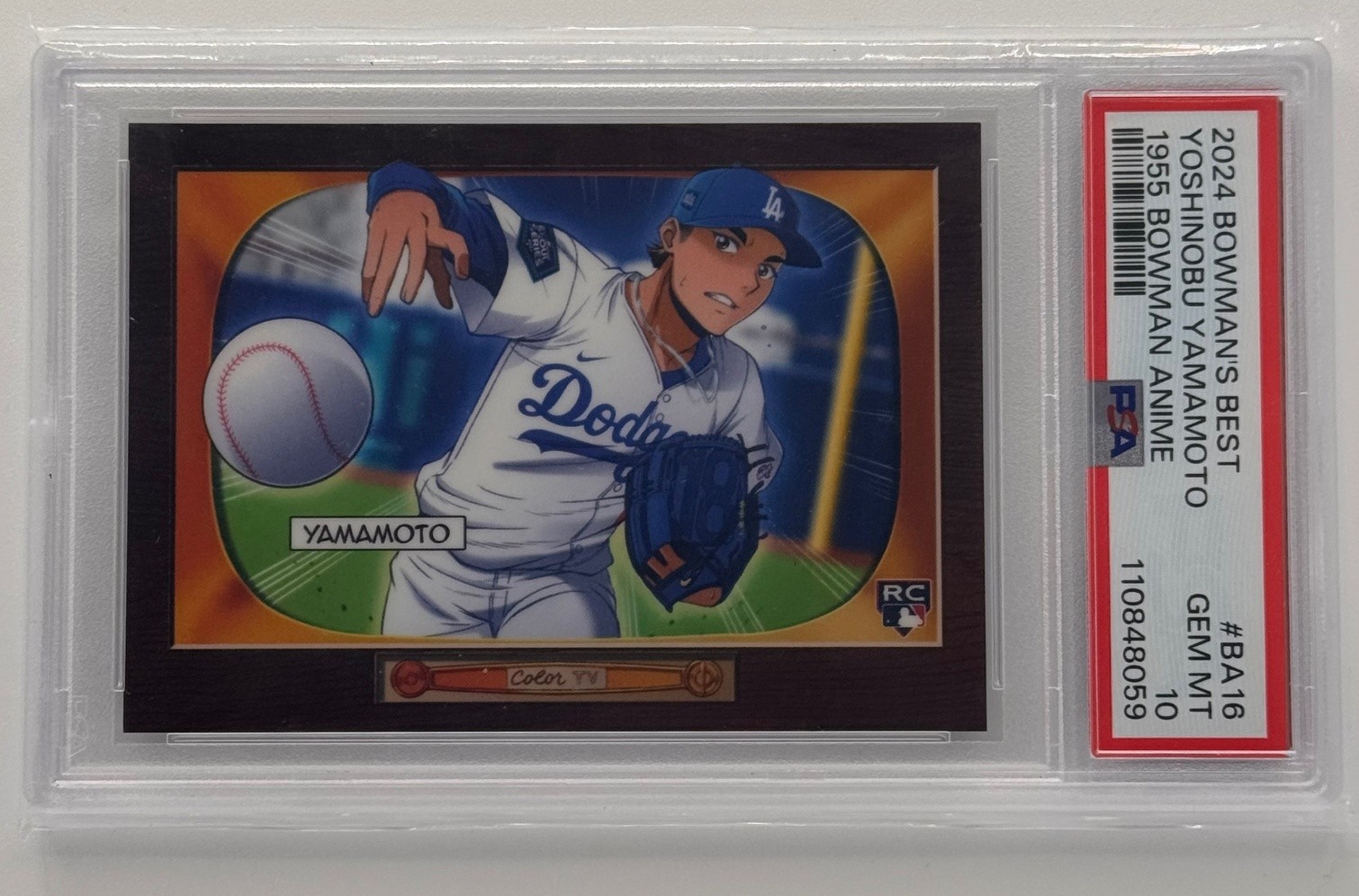2024 Bowman's Best Yoshinobu Yamamoto 1955 Anime Dodgers PSA 10