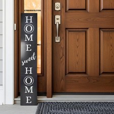 Welcome Sign for Front Porch - Tall Solid Wood Porch Door Sign with 10 Magnet...