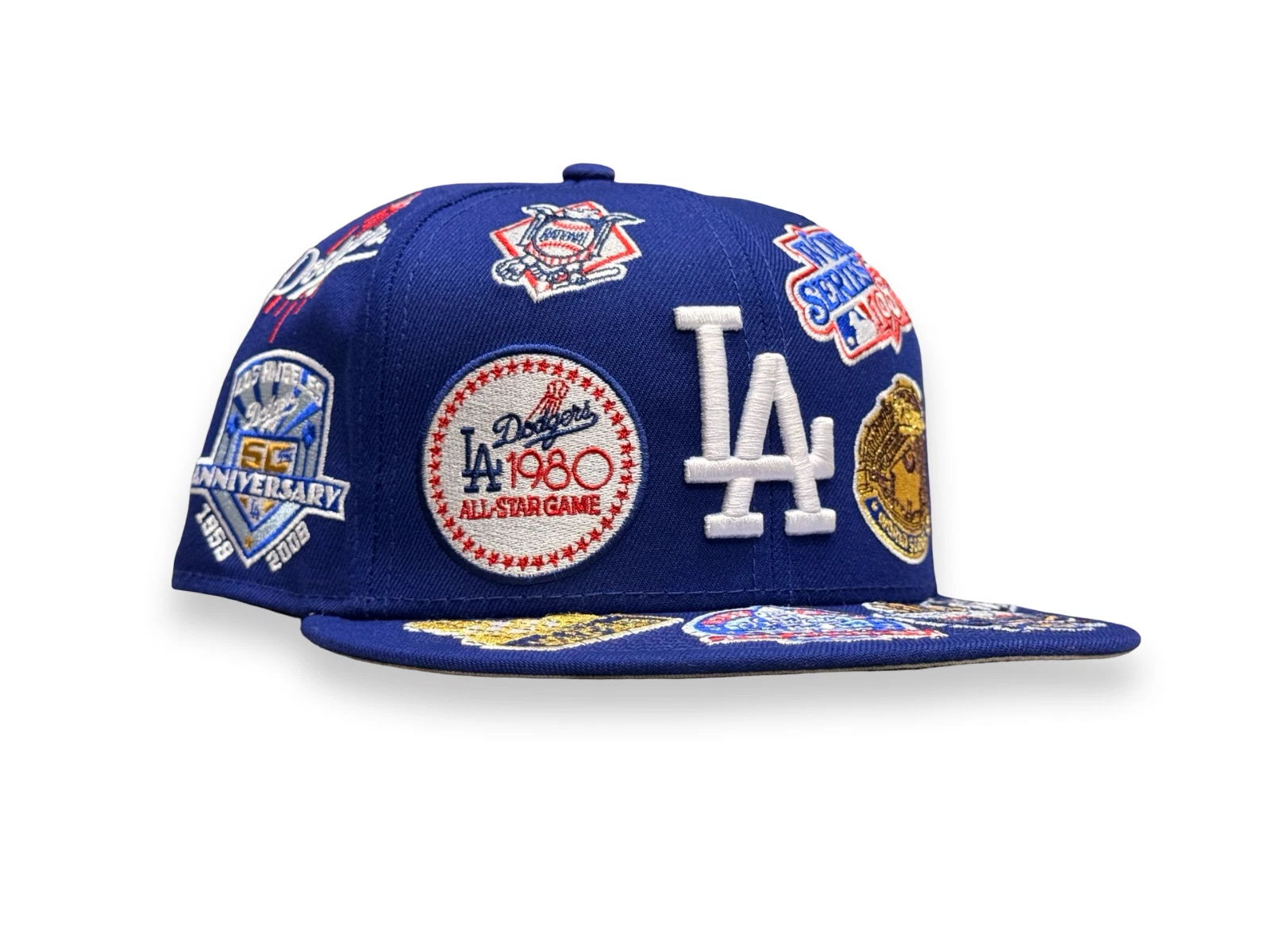 Los Angeles Dodgers All Over Patch MLB New Era Cap 59FIFTY Fitted Hat