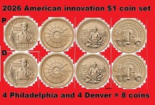 2026 American Innovation Dollar Coin P D Set - Uncirculated 8 Coins 2026 American Innovation Dollar Coin P D Set - Uncirculated 8 Coins