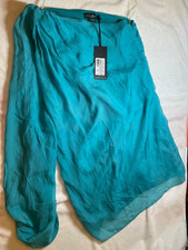 NEW Guess Marciano One Shoulder Mini Teal Luster Dress Sz XS 100% Silk MSRP $158