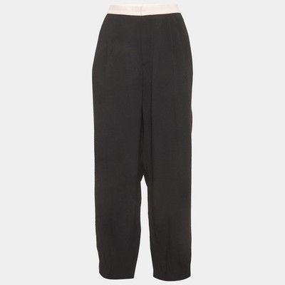 Sonia Rykiel Black Crepe Pleated Trousers L