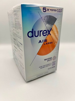 Durex Air Large Wide Fit Latex Condoms 3 - 10 Packs (30 Total) EXP 08/25/2026