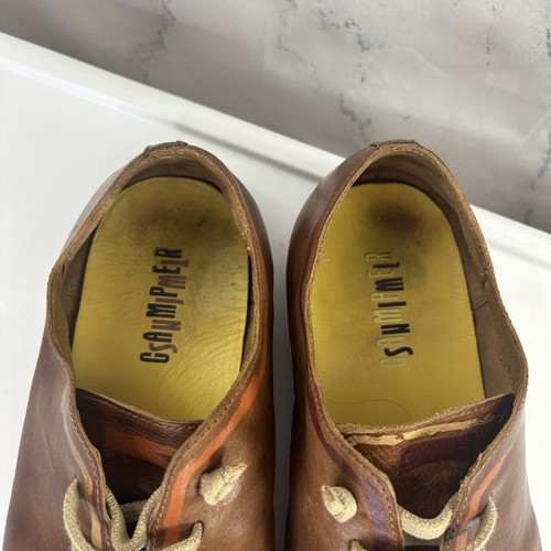 De Colección Camper Peu Cami Tenis Para Hombres Talla 45 EE. UU. Talla 12 Cuero Marrón Cordones Elásticos - Imagen 18 de 21