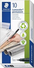 Image of STAEDTLER 318-9 Lumocolor Permanent Pen, Fine Line Width, 0.6Mm - Black (Box of