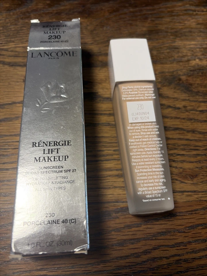 Lancome Renergie Lift Makeup Sunscreen SPF 27  #230 PORCELAINE 40 (C)1oz READ - Image 2 of 2