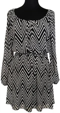 Speechless Fit & Flare Mini Stretch Chevron Dress 100% Polyester Junior's Size M