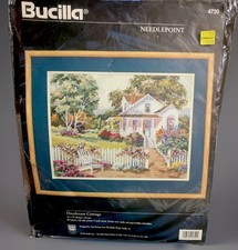 Bucilla Daydream Cottage Needlepoint Kit 4720 16x12 Garden Flowers Vintage NEW