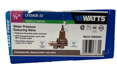 #ad Watts 1 2 in. Copper FPT x FPT Pressure Reducing Valve *Missing Union Nut* $99.99