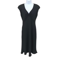 Jones Wear Dress Womens 10 Black V-Neck Knot Front Whimigoth Grunge Y2k Vintage