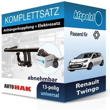 AUTO HAK Anhängekupplung abnehmbar und E-Satz 13polig für Renault Twingo 07- AHK