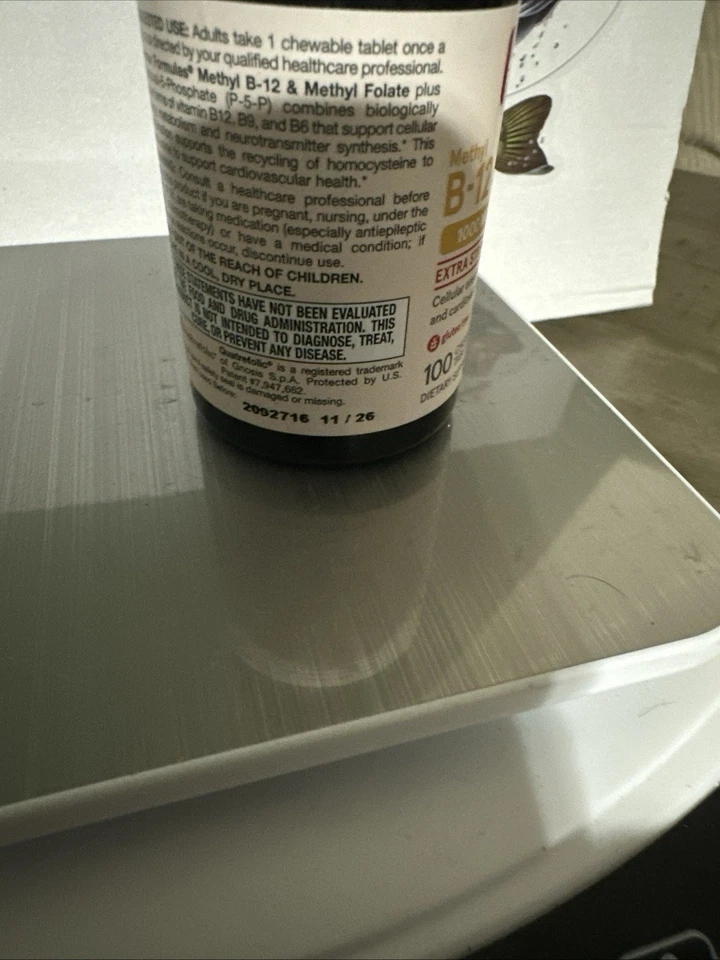 Jarrow Formulas Ultra Fuerte Metil B-12 5000 mcg y Metil Folato 800 mcg + P- Foto 4 de 4