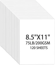 White Cardstock 8.5 X 11, 120 Sheets Card Stock, 75Lb/ 200Gsm Copy Paper, Cardst