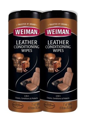 Weiman Leather Wipes - 2 Pack - Clean Condition UV Protection Help Prevent Cr...