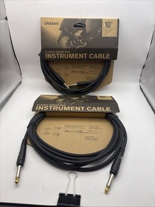 (2) D'Addario Classic Series 10 ft. Instrument Guitar Cable, straight-straight