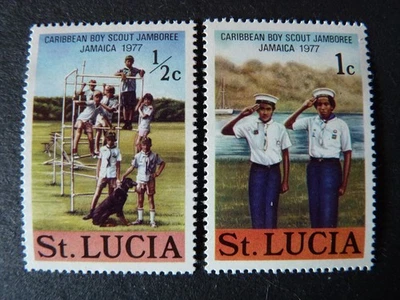 Sainte-Lucie 1977 - YT n° 418 & 419 neuf**/MNH - Scouts - Photo 1/2