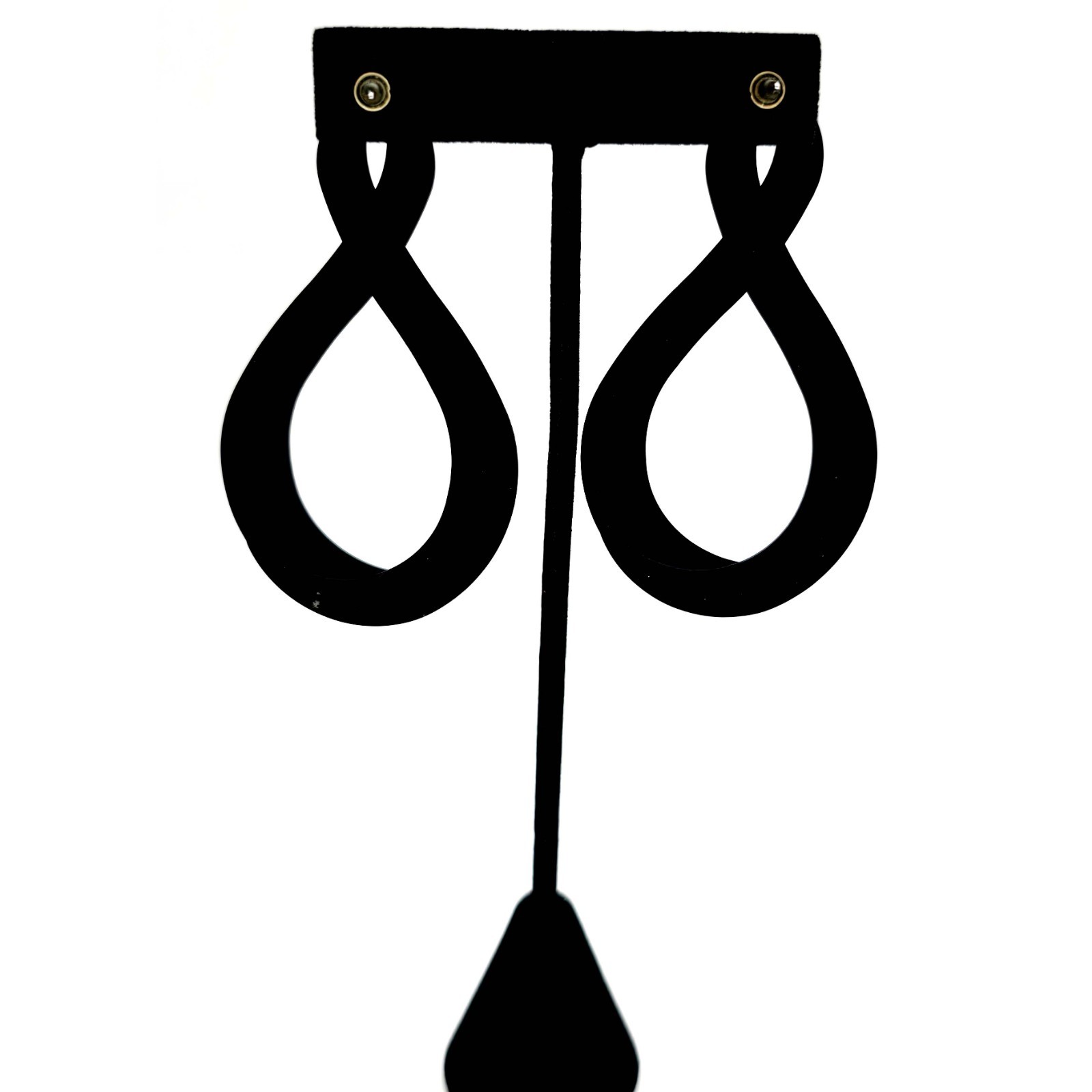 Black Infinity Loop Drop Earrings – Matte Black A… - image 3