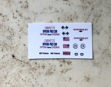 1/64 ho White CORVETTE slot car DECAL sheet-DAYTONA INTERNATIONAL PACE CAR