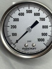 Ashcroft Q-8962 0 to 1000 psi, 1/4" NPT, DuraLife Pressure Gauge. New 