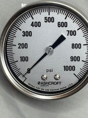 #ad Ashcroft Q 8962 0 to 1000 psi 1 4quot; NPT DuraLife Pressure Gauge. New $29.95