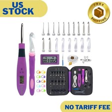 Light Up Crochet Hooks Set-18 Sizes Digital Crochet Hook with Counter 2.0 14.0mm