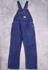 Round House Overalls Men 38x30 Vintage USA Made Carpenter Denim Workwear Utility