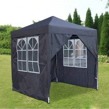 2x2M Gazebo Marquee Pop Up Canopy Outdoor Garden Party Tent w/4 Sidewalls Grey