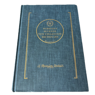 Vintage Webster's Seventh New Collegiate Dictionary Blue & Gold Hardcover 1967