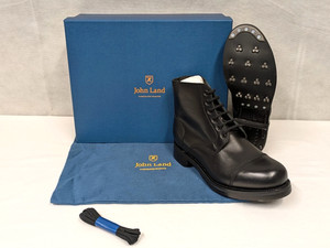 Botas de vestir John Land de cuero negro munición taladro desfile - Ejército británico