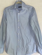 Dolce & Gabbana Italy Blue Mens Cotton Dress Shirt Size 15.5 40 Long sleeve