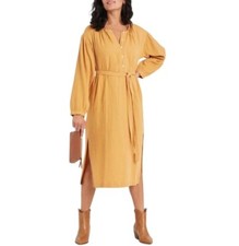 A4) New! Universal Thread Women's XS  Balloon Long Sleeve Tie Front Shirt Dress
