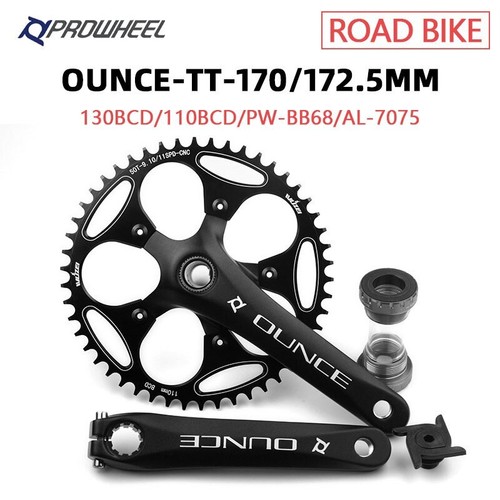 Road Bike Crankset 110BCD 130BCD 170/172.5mm 50-60T Sprocket Chainrings Crank - Picture 2 of 25