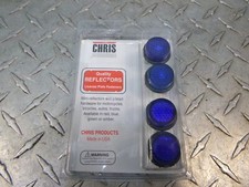Blue Mini License Plate Reflectors - 4 Pack - Chris Products Ch4b Blue Mini License Plate Reflectors - 4 Pack - Chris Products Ch4b