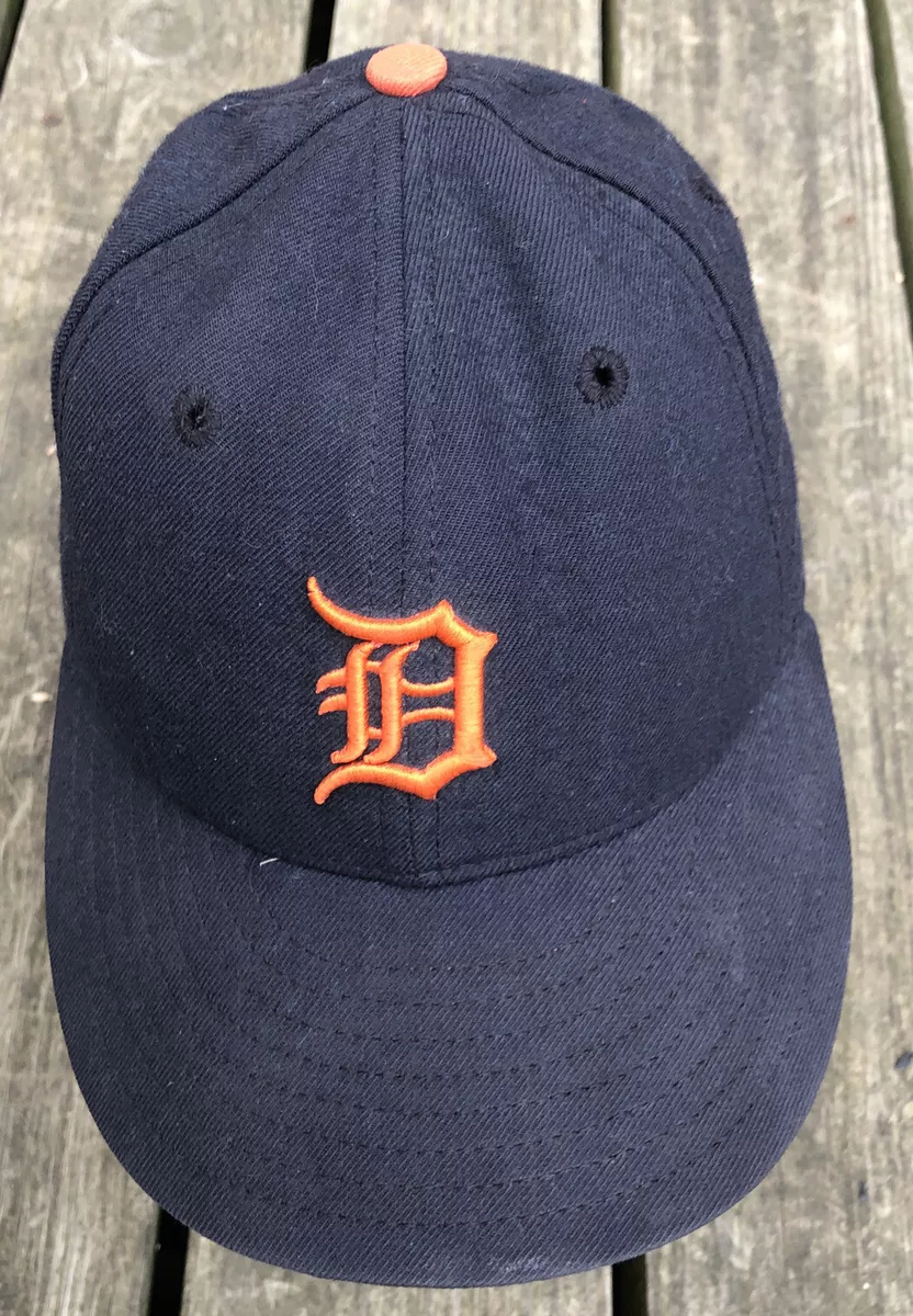 Detroit Tigers Hat Cap Adult 7 1/2 Blue Fitted MLB Baseball New Era