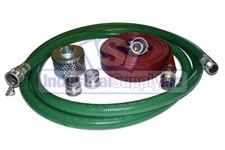 PVC Green Standard Suction Hose  3" x 20'  Conventional Kit 100' Red Discharge