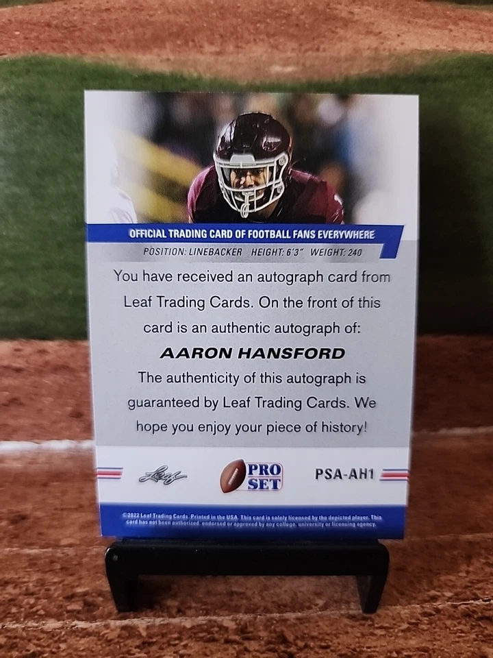 2022 Leaf Pro Set #PSA-AH1 Aaron Hansford Auto - Image 2 of 2