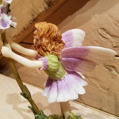 Resin Fairy Figurine Holding Flower Pixie Girl Glitter Wings 8.75"- Swanky Barn - Picture 6 of 12