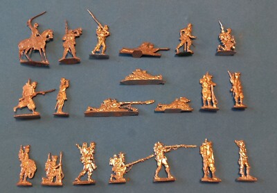 20 Soldats Français Plats D'étain - Guerre 1870 - Zinnfiguren Heinrichsen 30mm