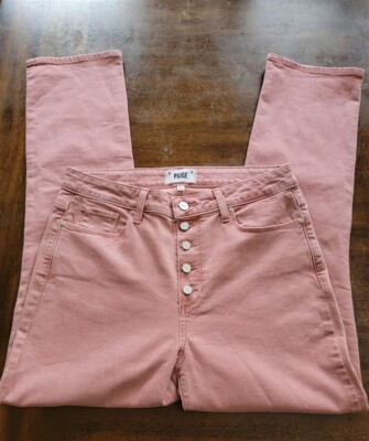 NWOT Paige 30 Cindy Ankle Straight Leg Button Fly Jeans Rose