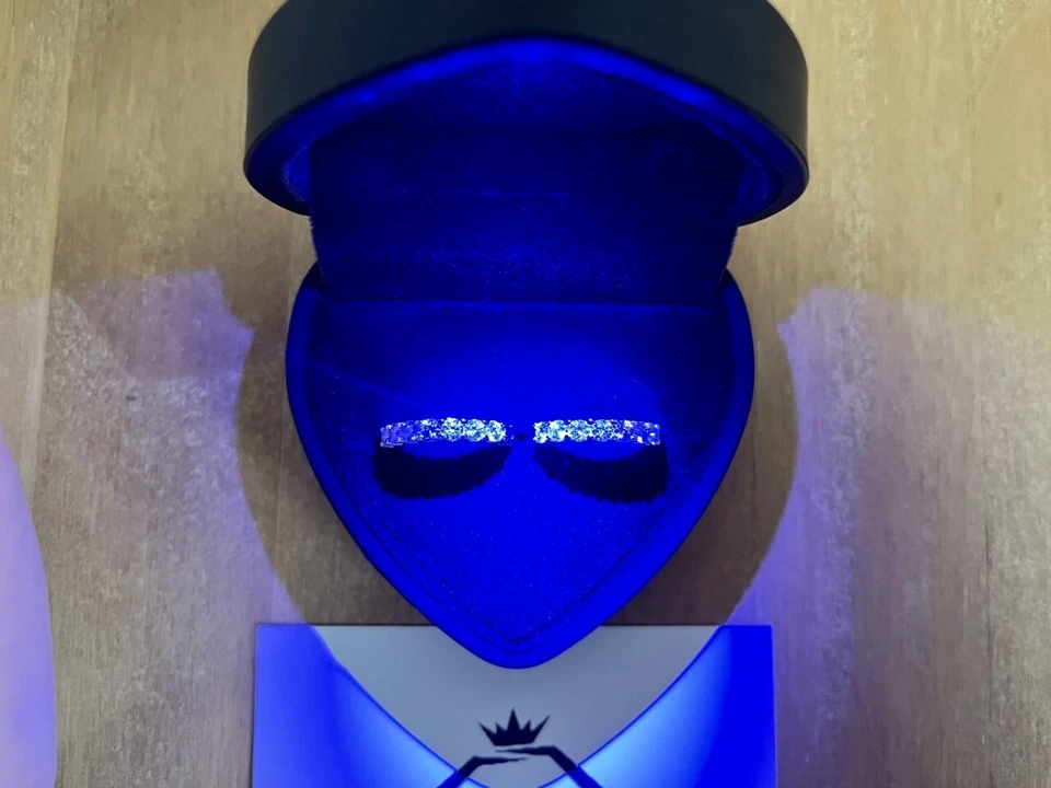 1.3ct Hoop Earrings White Gold Diamond Test Pass Lab-Created VVS1/D/Excellent - Image 4 of 4