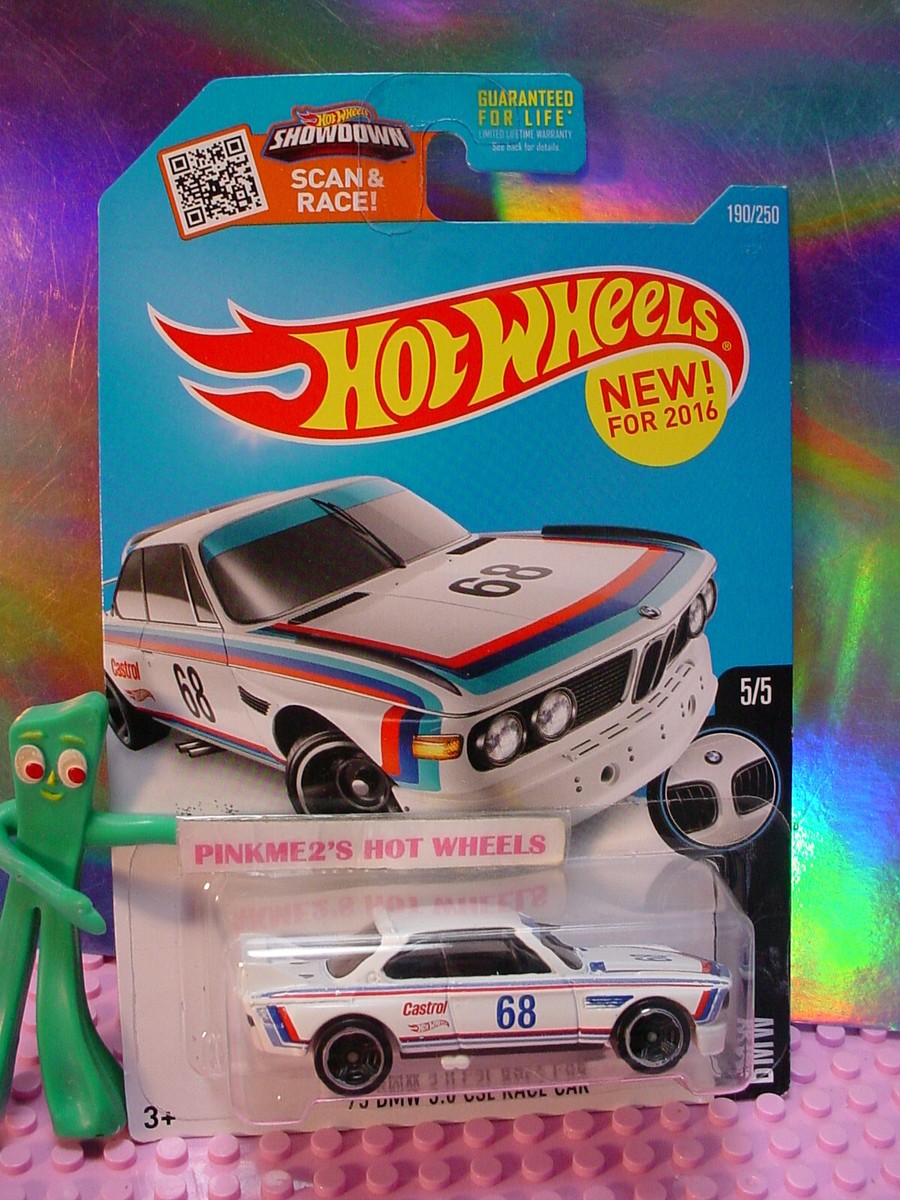 2016 Hot Wheels '73 BMW 3.0 CSL RACE CAR #190 NEW!✰white ;Castrol