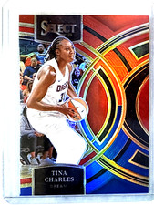 Tina Charles 2024 Panini Select WNBA Premier Level Red + Blue Prizm-#/399 Dream