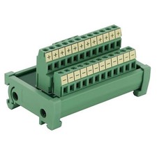 25A 2 In 12 Out Terminal Block DIN Rail Panel Mount Power Distribution Board