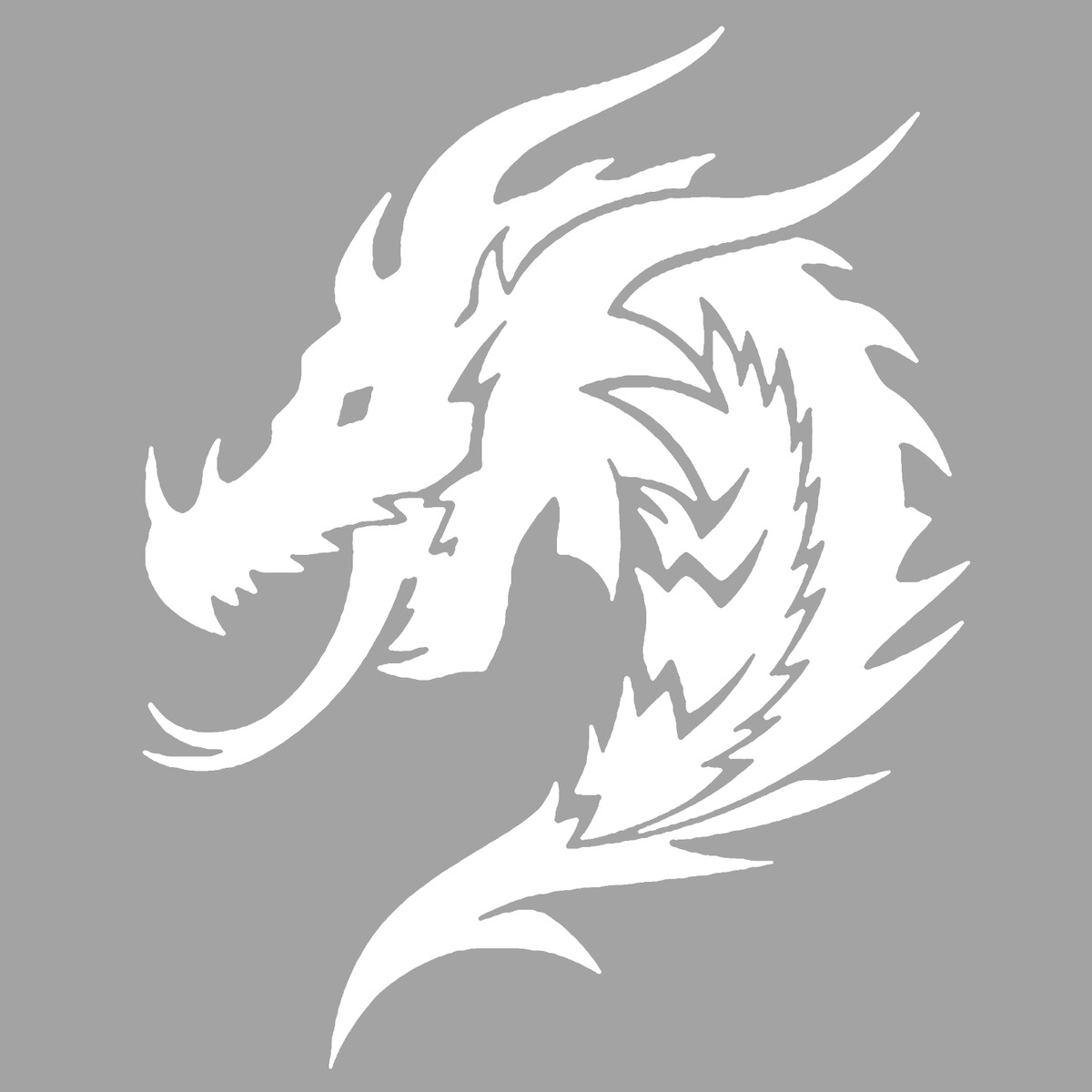 Tribal Dragon Head! HQ Single Color High Gloss 5.0 x 4.5 Vinyl Decal!