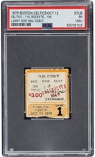 1979 Larry Bird NBA Debut Ticket Stub Boston Celtics vs Rockets 10/12/79 PSA