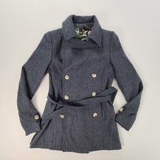 Element Jacket Womens Small Gray Pea Coat Double Breasted Sweatshirt