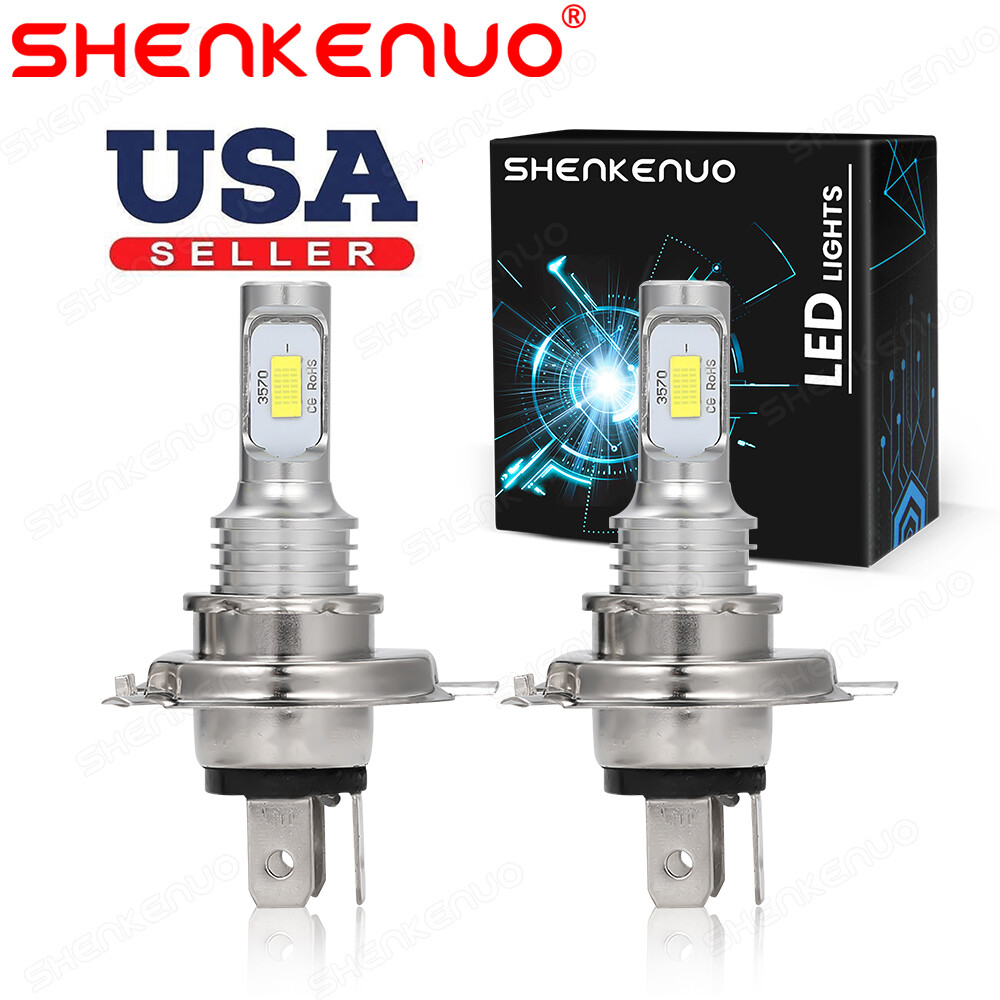 写真 2Pcs 9003 H4 White LED Headlight Bulbs Kit For Kawasaki ZX-11 ZX